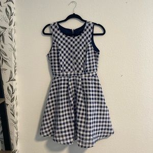 Hot & Delicious blue and white checkered mini-dress